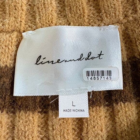 Line & Dot Brown Amber Striped Long Sleeve Pullover Sweater Size L - Picture 5 of 7